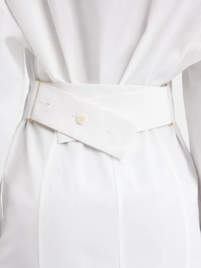 The Mini Shirt Dress White Women JACQUEMUS Dresses and Skirts The Mini Shirt Dress White Women JACQUEMUS Dresses and Skirts