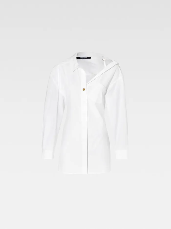 The Mini Shirt Dress White Women JACQUEMUS Dresses and Skirts The Mini Shirt Dress White Women JACQUEMUS Dresses and Skirts