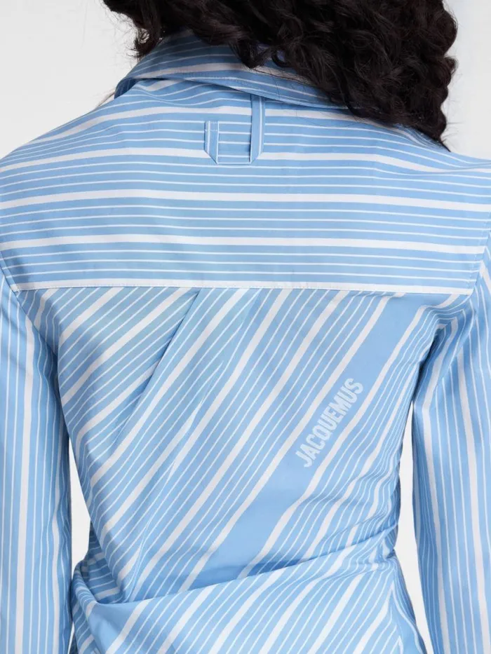 The Pablo Shirt Jacquard Bluewhite Women JACQUEMUS Tops and Shirts The Pablo Shirt Jacquard Bluewhite Women JACQUEMUS Tops and Shirts
