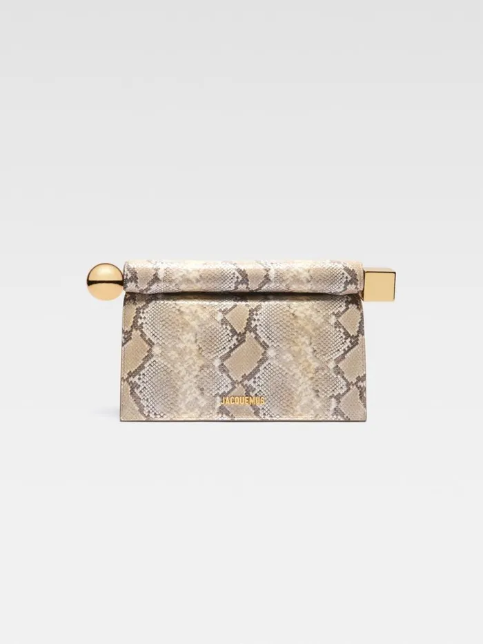 The Rond Carr Clutch Beige Women JACQUEMUS Crossbody and Handbags