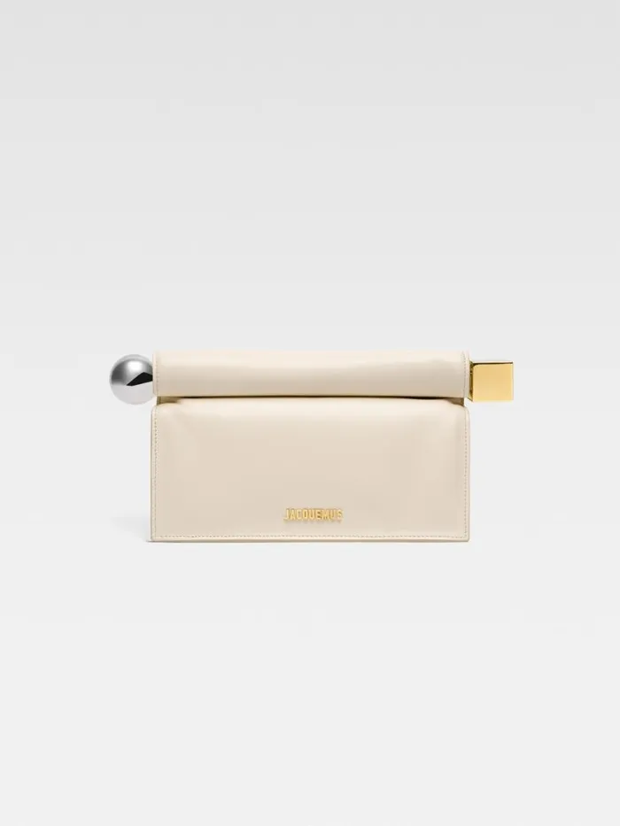 The Rond Carr Clutch Light Ivory Women JACQUEMUS Crossbody and Handbags