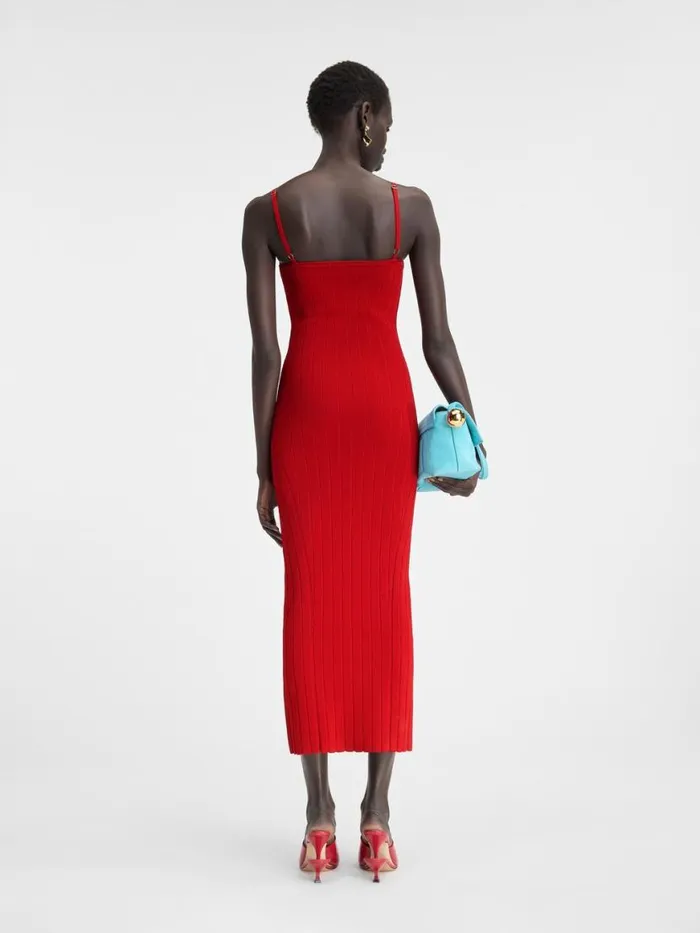 The Sierra Dress With Straps Dark Red Women JACQUEMUS Dresses and Skirts The Sierra Dress With Straps Dark Red Women JACQUEMUS Dresses and Skirts