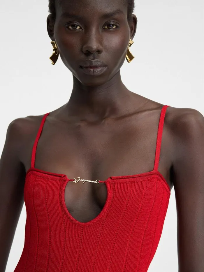 The Sierra Dress With Straps Dark Red Women JACQUEMUS Dresses and Skirts The Sierra Dress With Straps Dark Red Women JACQUEMUS Dresses and Skirts