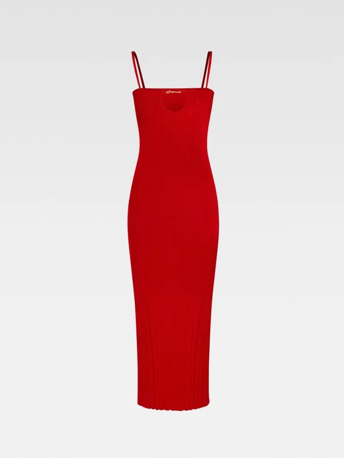 The Sierra Dress With Straps Dark Red Women JACQUEMUS Dresses and Skirts The Sierra Dress With Straps Dark Red Women JACQUEMUS Dresses and Skirts