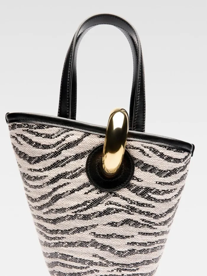 The Small Bambola Black and White Zebra Women JACQUEMUS Crossbody and Handbags The Small Bambola Black and White Zebra Women JACQUEMUS Crossbody and Handbags