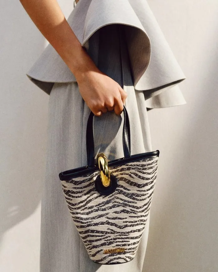 The Small Bambola Black and White Zebra Women JACQUEMUS Crossbody and Handbags The Small Bambola Black and White Zebra Women JACQUEMUS Crossbody and Handbags