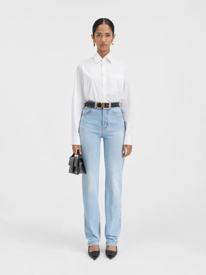 The Straight DeNmes Denim Pants Light Bluetabac Women JACQUEMUS Denim