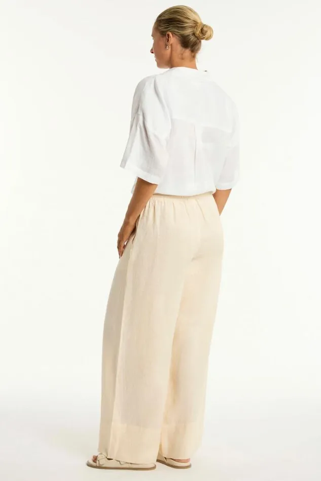 Tidal Linen Palazzo Pant Tidal Linen Vanilla Women Sea Level Linen