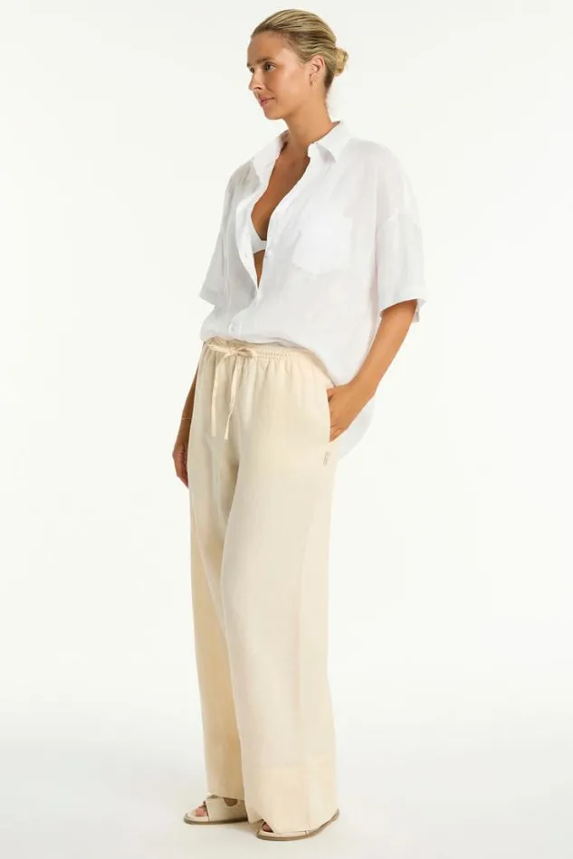 Tidal Linen Palazzo Pant Tidal Linen Vanilla Women Sea Level Linen