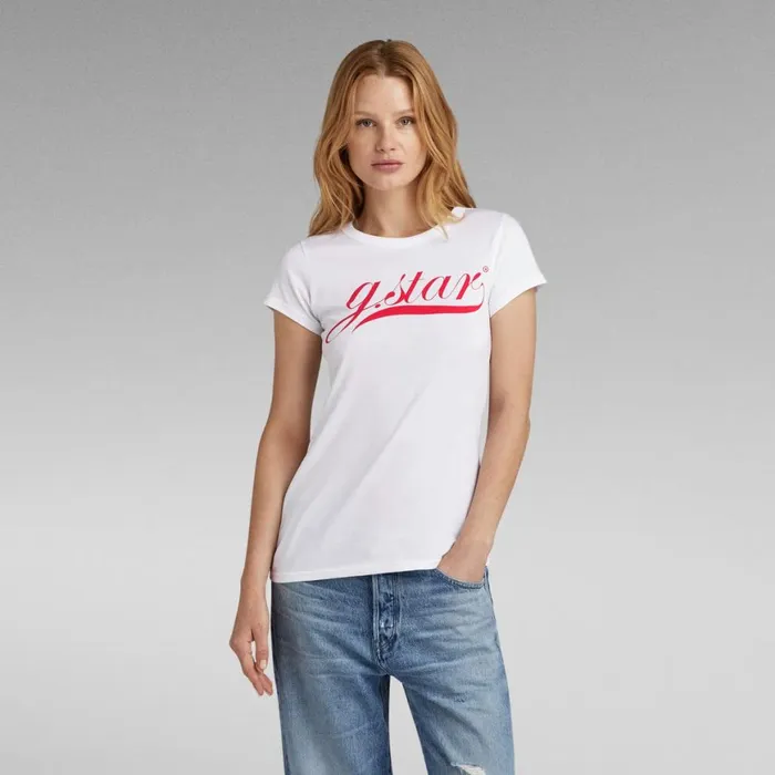 Tops and Tshirts Women GStar RAW Graphic 1 Slim Top White