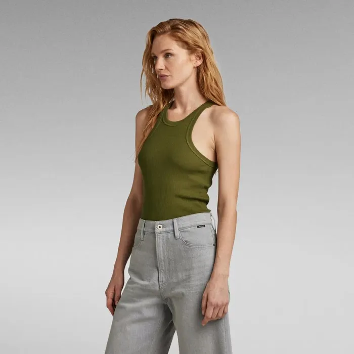 Tops and Tshirts Women GStar RAW Italian Utility Ultra Slim Tank Top Avocado