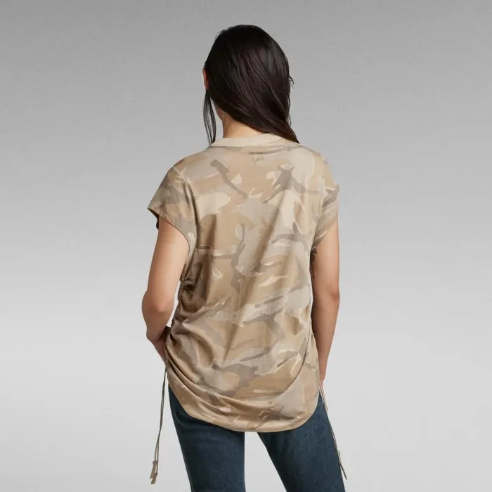Tops and Tshirts Women GStar RAW Lash Tape Allover TShirt Brick Woodland Camo