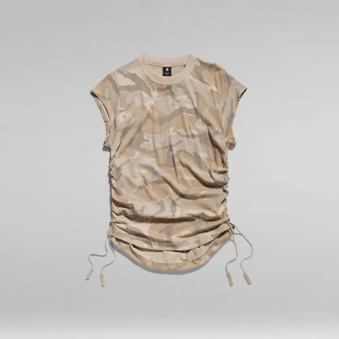 Tops and Tshirts Women GStar RAW Lash Tape Allover TShirt Brick Woodland Camo