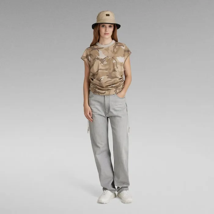 Tops and Tshirts Women GStar RAW Lash Tape Allover TShirt Brick Woodland Camo