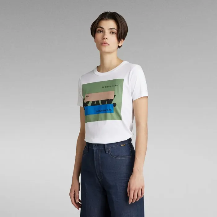 Tops and Tshirts Women GStar RAW RAW Covered Long Slim TShirt White