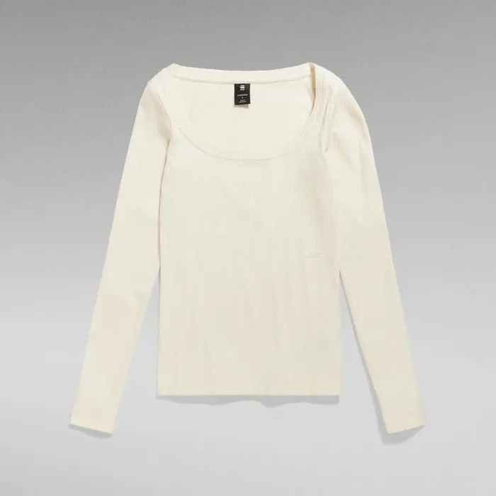 Tops and Tshirts Women GStar RAW Slim Rib Scoop Top Eggnog