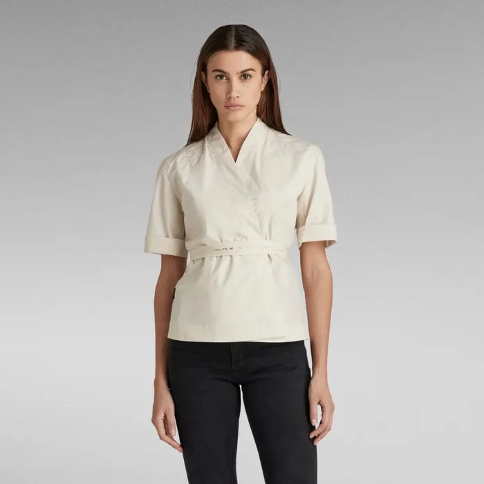 Tops and Tshirts Women GStar RAW Wrap TShirt Whitebait