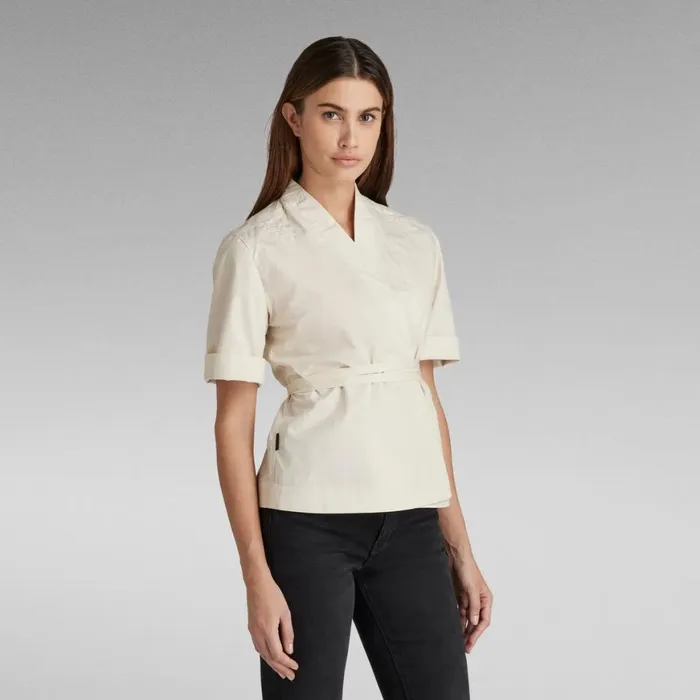 Tops and Tshirts Women GStar RAW Wrap TShirt Whitebait