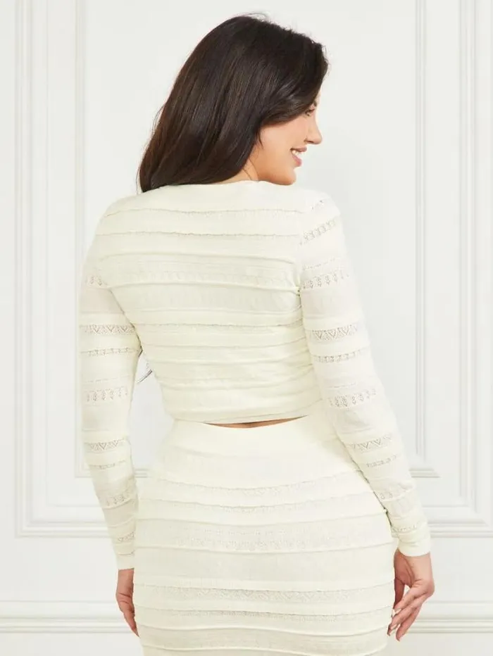 Tops And Sweaters Women Marciano Flirt Cropped Cardigan Pale Pearl Tops And Sweaters Women Marciano Flirt Cropped Cardigan Pale Pearl