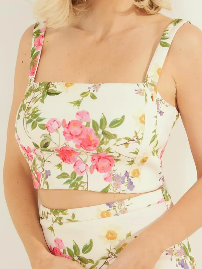 Tops And Sweaters Women Marciano Leonara Top Petal Pose White Tops And Sweaters Women Marciano Leonara Top Petal Pose White