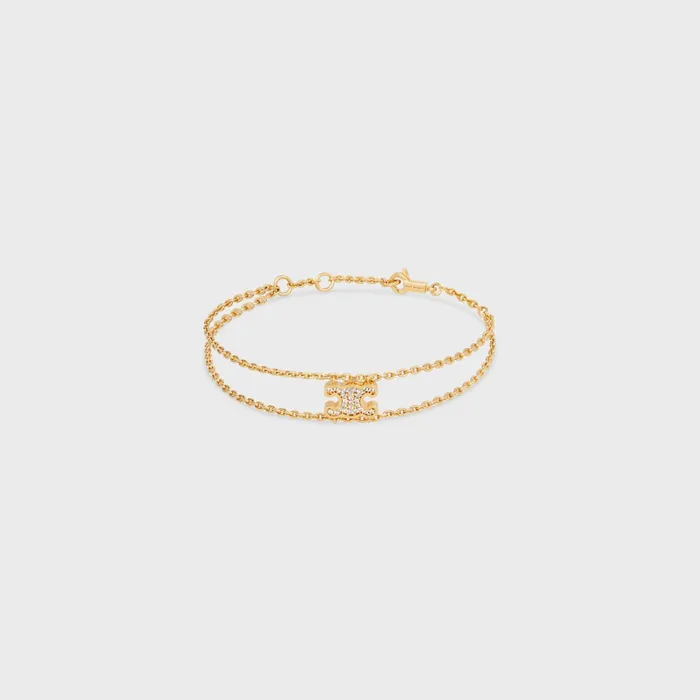 Triomphe Rhinestone Suspended Bracelet In Brass With Gold Finish And Crystals Gold Women CELINE BRACELETS