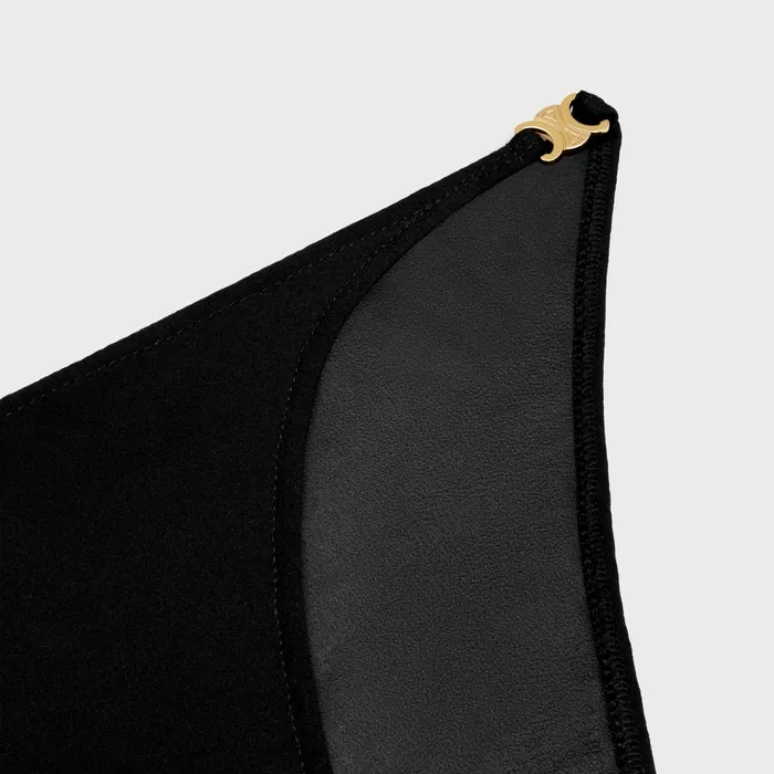 Triomphe Underwear In Silk Georgette Black Women CELINE SWIMWEAR AND LINGERIE