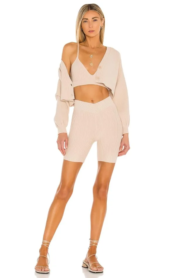 V Waist Biker Shorts Nude Women Lovers and Friends Shorts