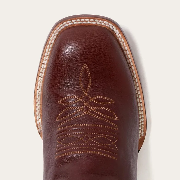 Western Men Stetson Denver Brown Goat Hand Stitched Cowboy Boot Brown