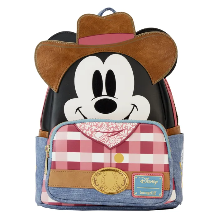 Western Mickey Mouse Cosplay Mini Backpack Unisex Loungefly Backpacks
