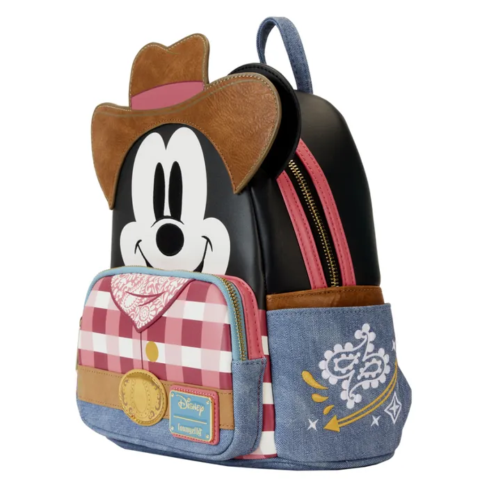 Western Mickey Mouse Cosplay Mini Backpack Unisex Loungefly Backpacks Western Mickey Mouse Cosplay Mini Backpack Unisex Loungefly Backpacks