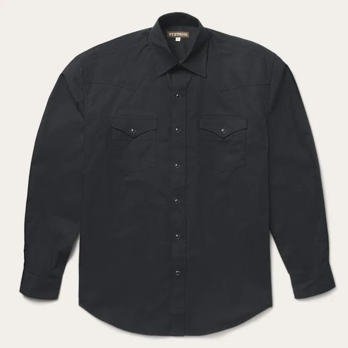Western Shirts Men Stetson Classic Western Shirt In Black Black