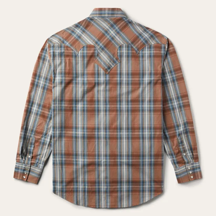 Western Shirts Men Stetson Rustic Plaid Western Shirt Brown