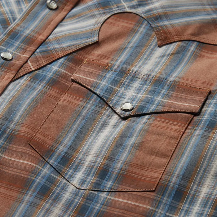 Western Shirts Men Stetson Rustic Plaid Western Shirt Brown