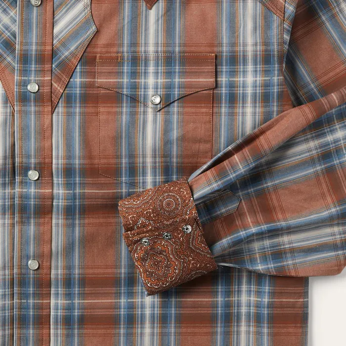 Western Shirts Men Stetson Rustic Plaid Western Shirt Brown