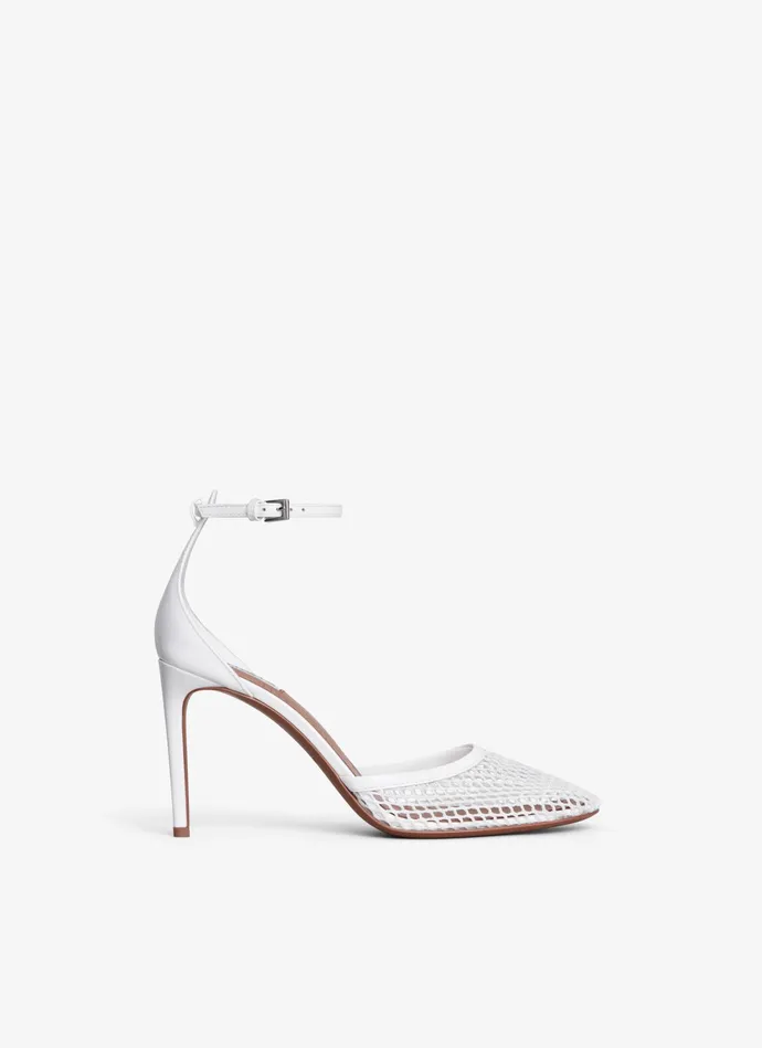 White HIGH FISHNET PUMPS Women Alaa Sandals