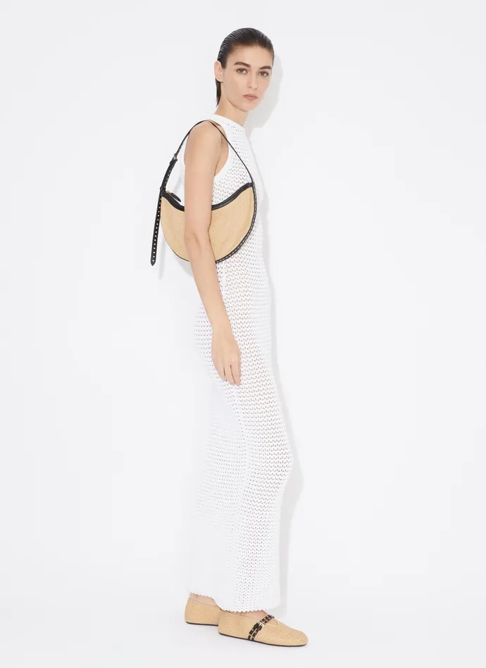 White WAFFLE KNIT TUBE DRESS Women Alaa Knitwear