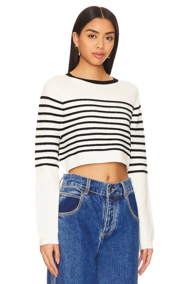 Willow Striped Sweater Black and White Women Lovers and Friends Sweaters and Knits