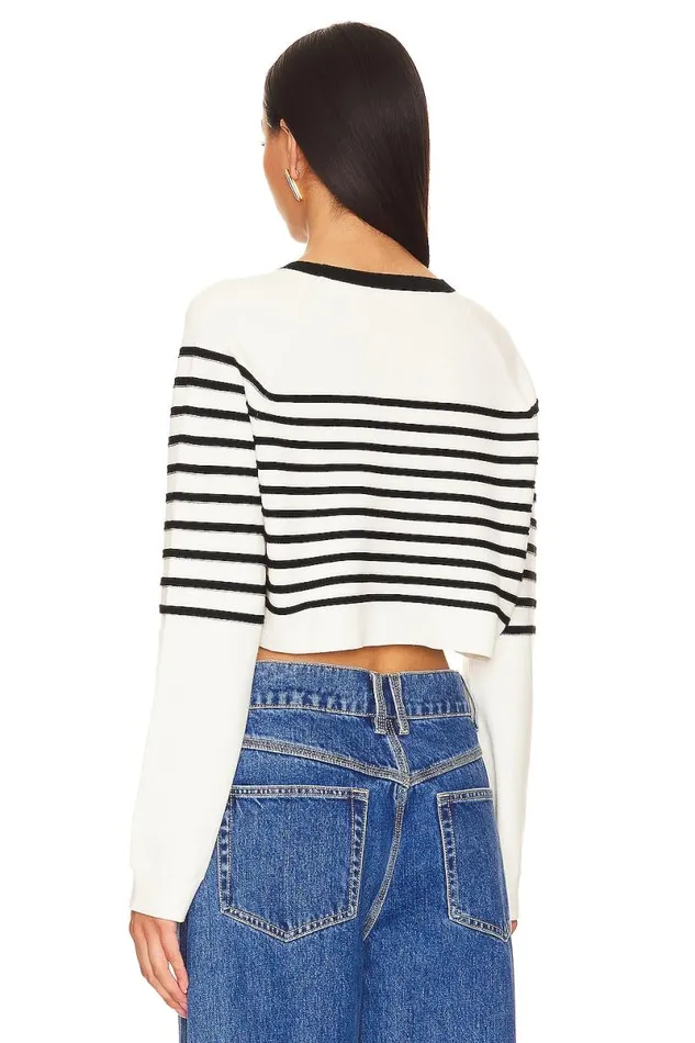Willow Striped Sweater Black and White Women Lovers and Friends Sweaters and Knits