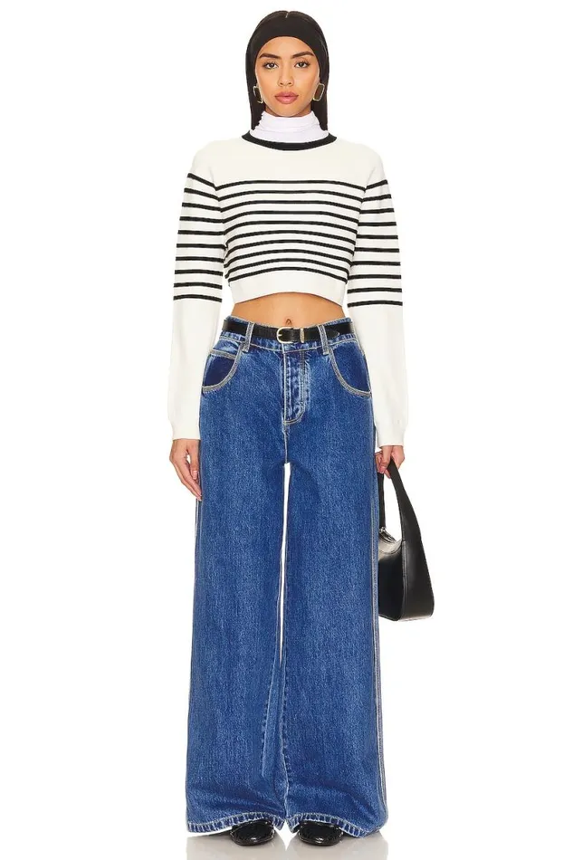 Willow Striped Sweater Black and White Women Lovers and Friends Sweaters and Knits