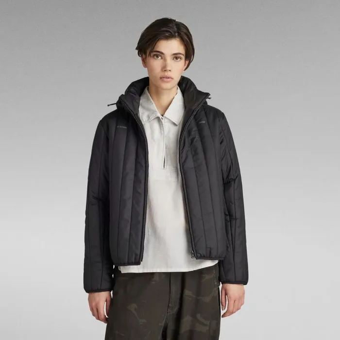 Winter Coats Women GStar RAW Meefic Vertical Quilted Jacket Dark Black