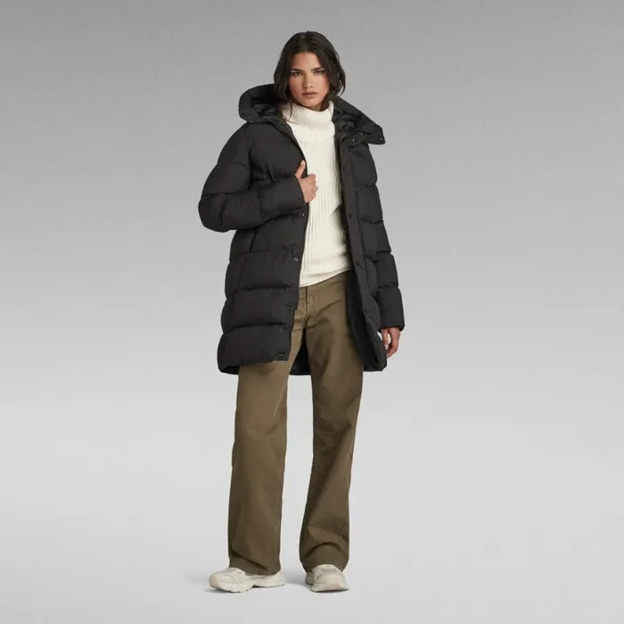 Winter Coats Women GStar RAW Whistler Parka Puffer Jacket Dark Black