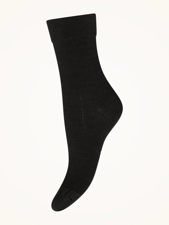 Wolford Merino Rib Support Socks Black Women Socks
