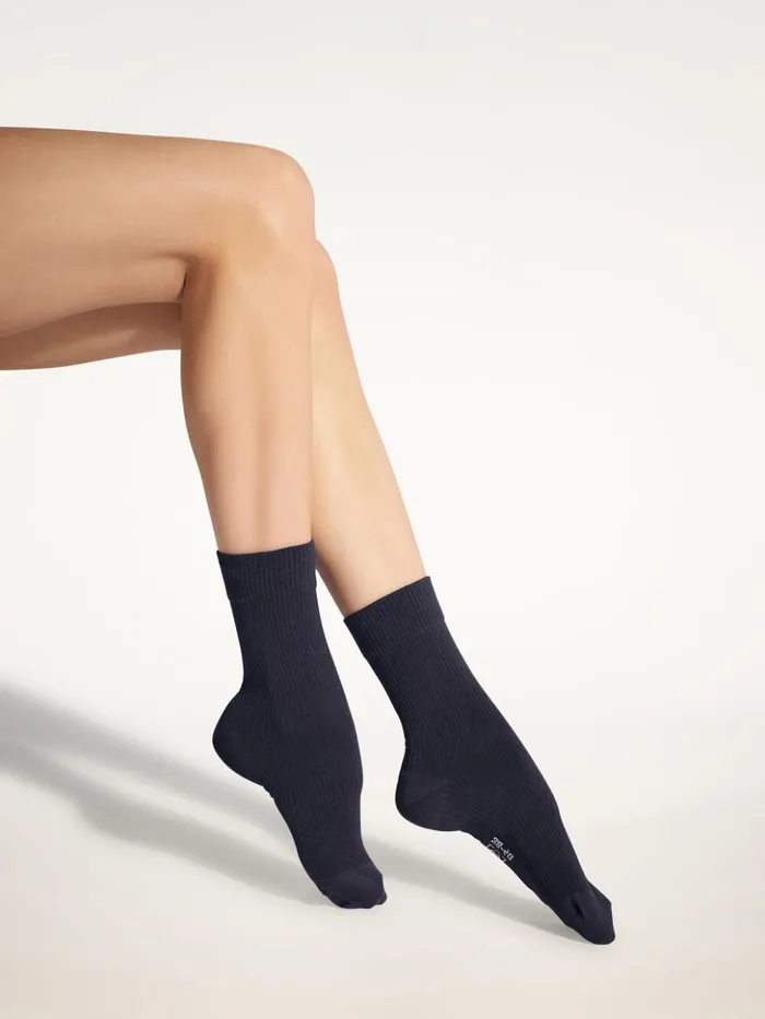 Wolford Merino Rib Support Socks Deep Night Women Socks