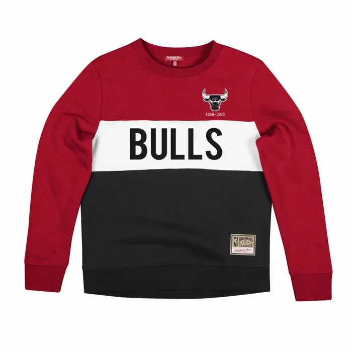 Women039s Hoodies and Sweatshirts Mitchell and Ness Women039s Color Block Crew 20 Chicago Bulls Women039s Hoodies and Sweatshirts Mitchell and Ness Women039s Color Block Crew 20 Chicago Bulls