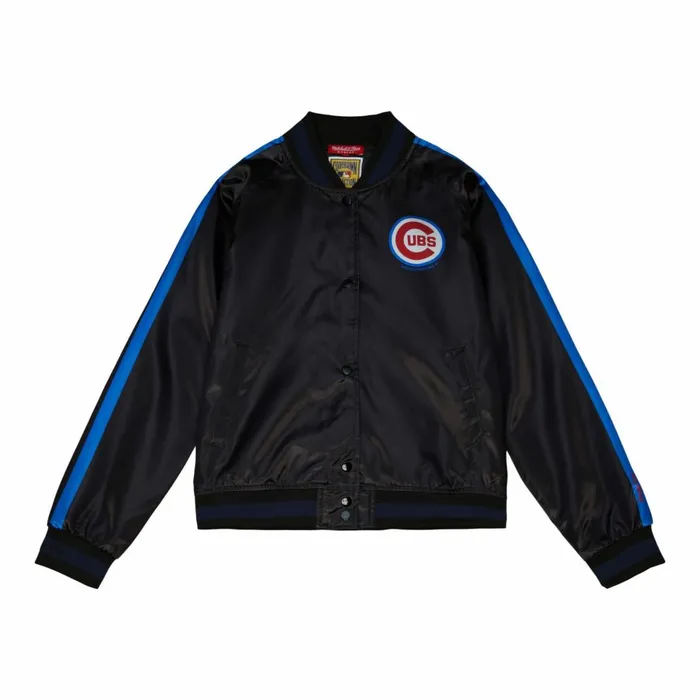 Women039s Jackets and Outerwear Mitchell and Ness Women039s Raglan Satin Jacket Chicago Cubs Women039s Jackets and Outerwear Mitchell and Ness Women039s Raglan Satin Jacket Chicago Cubs