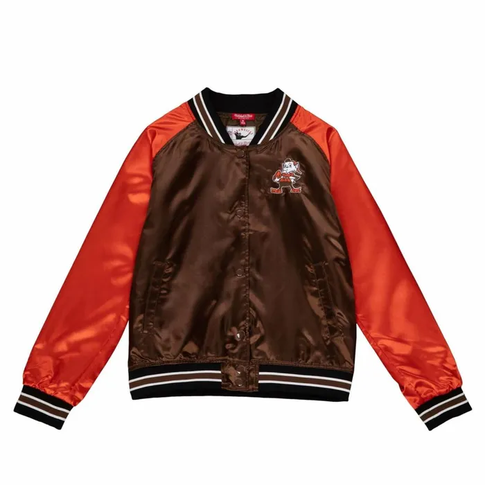 Women039s Jackets and Outerwear Mitchell and Ness Women039s Satin Jacket 20 Cleveland Browns Women039s Jackets and Outerwear Mitchell and Ness Women039s Satin Jacket 20 Cleveland Browns