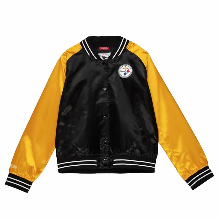 Women039s Jackets and Outerwear Mitchell and Ness Women039s Satin Jacket 20 Pittsburgh Steelers Women039s Jackets and Outerwear Mitchell and Ness Women039s Satin Jacket 20 Pittsburgh Steelers
