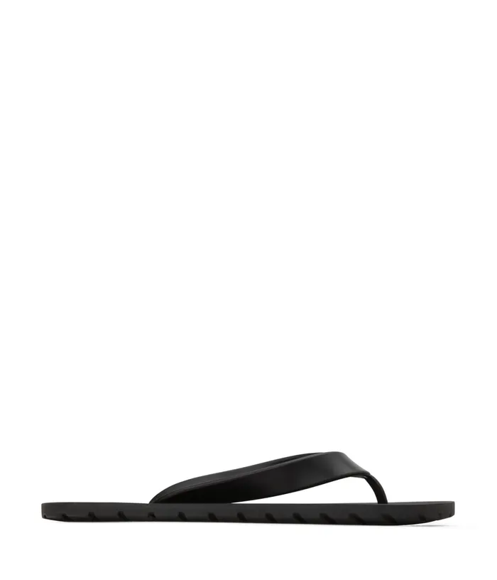 Women Alberta Vegan Flip Flops Black Matt and Nat Flats