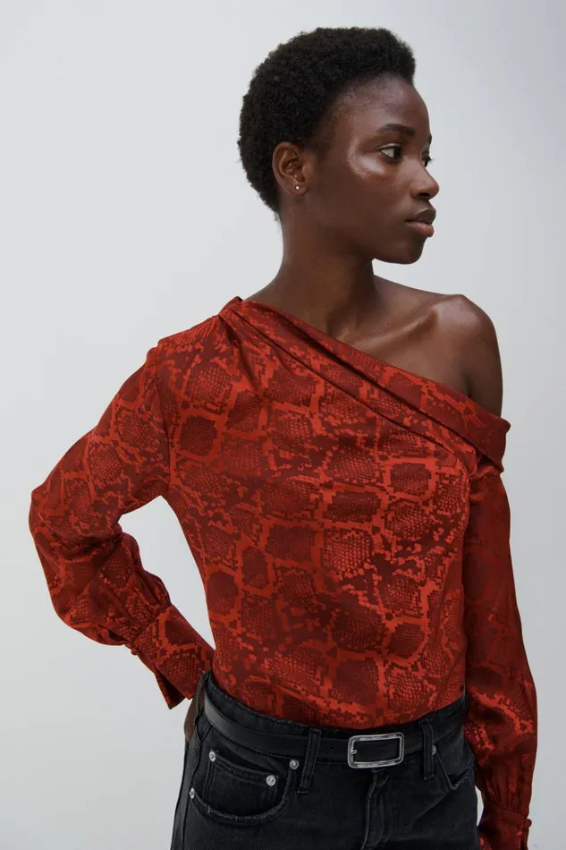 Women Alice Top Carmine Python Jonathan Simkhai Tops and Bodysuits
