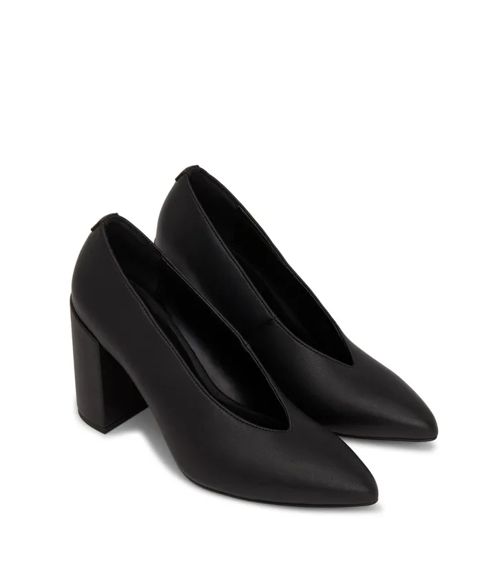 Women Amari Vegan High Heels Black Pu Matt and Nat Heels